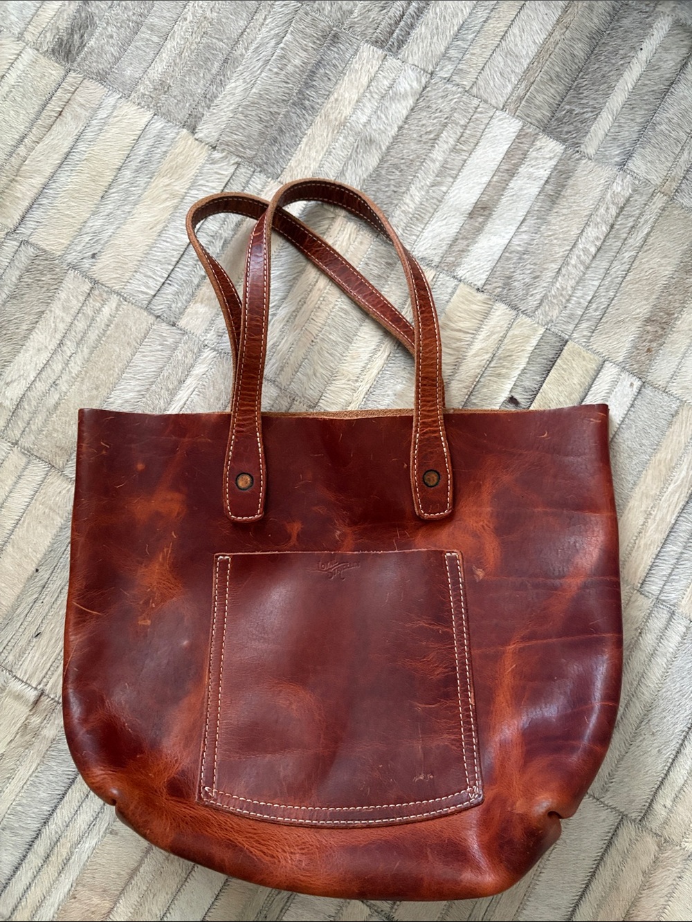 Vintage/Discontinued Women's Loyal Strickland Leather Tote in Rich Brown